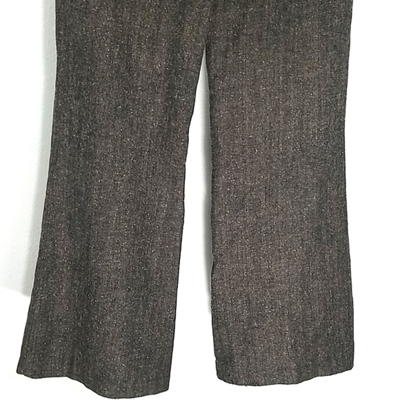 Pants wide leg front pockets wool blend Brown Y2k Old Money - Picture 8 of 9